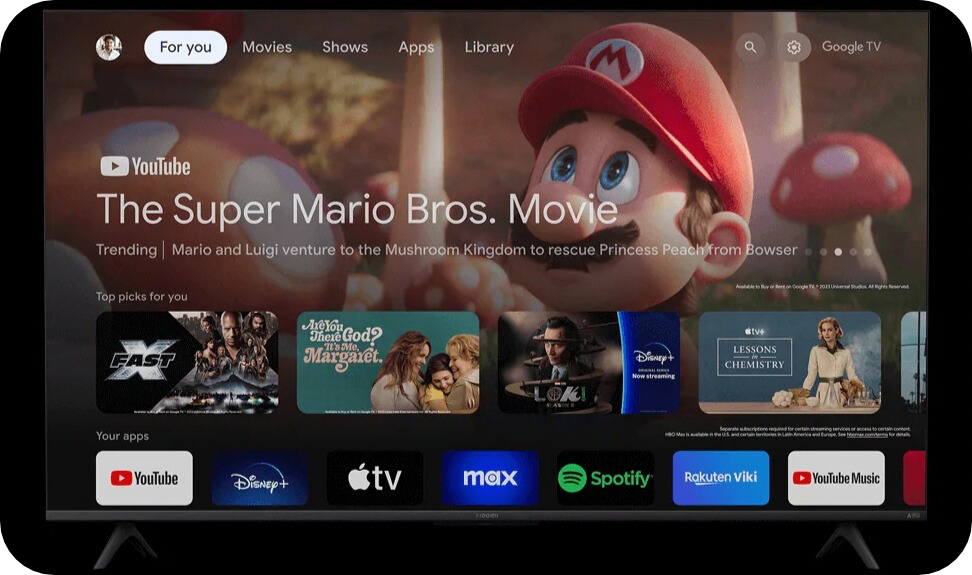 تلویزیون شیائومی با استفاده از Google TV™